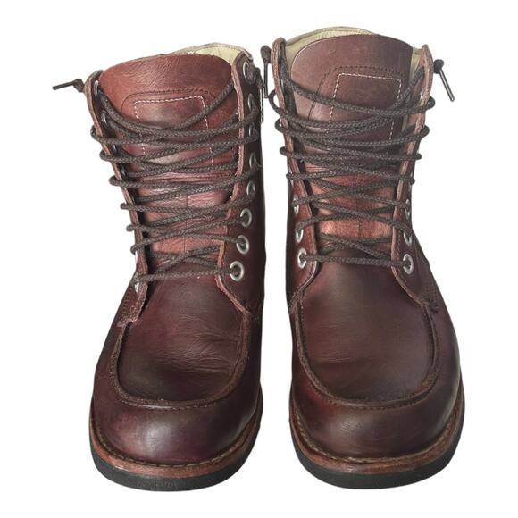 Timberland - Earthkeepers Moc toe Leather Brown Plum Boots size 8 - Picture 7 of 14
